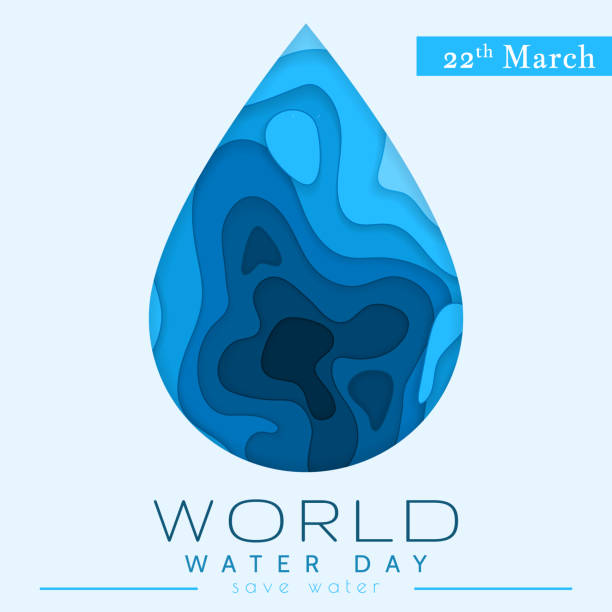 istock World Water Day in paper cut stile. Abstract waterdrop concept. Save the water. Ecology. Water drop. Vector illustration 1017746722