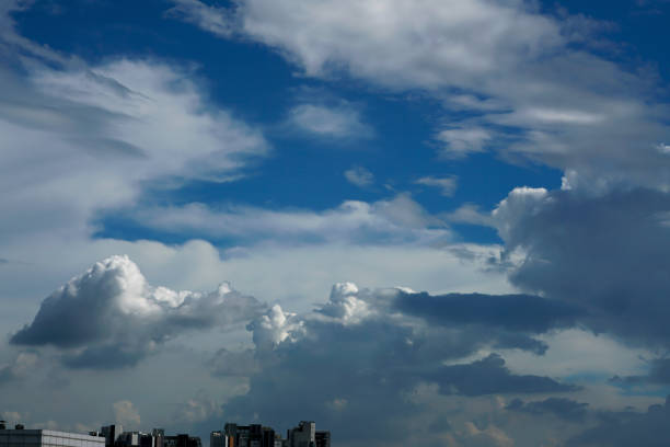 istock Blue sky and white clouds feel so wonderful senery after rainy days. 1017755458