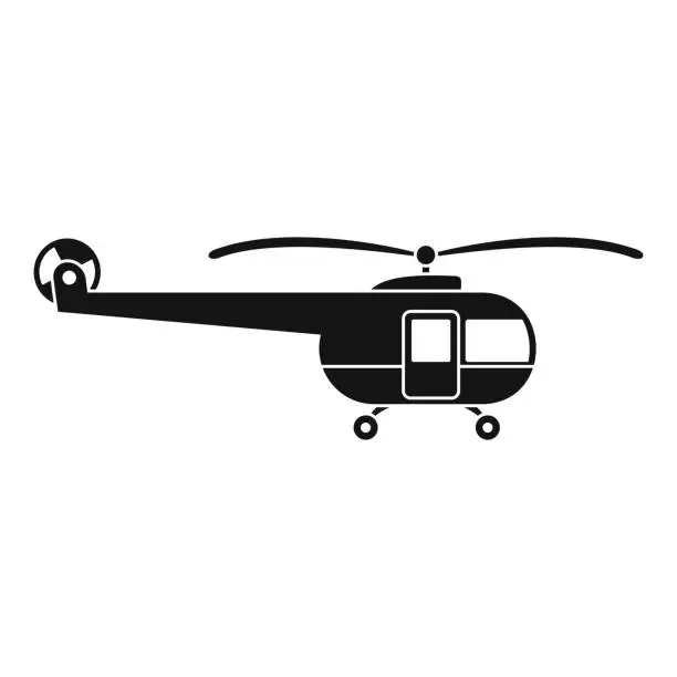 Vector illustration of Transport helicopter icon, simple style