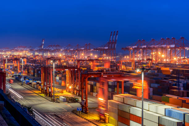 istock High Angle of Shanghai Yangshan deepwater port 1017768372