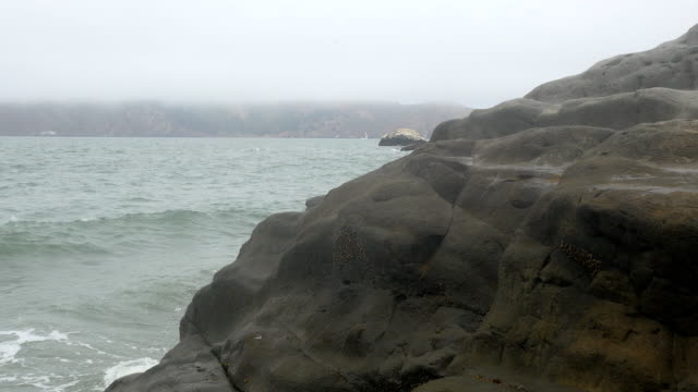 Camera Revealing the Golden Gate Bridge Behind Rock