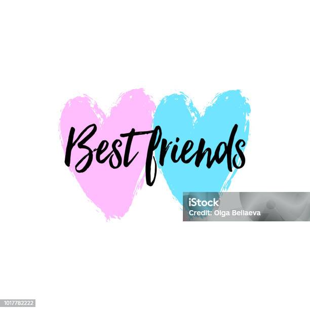 Amie Lettering Les Meilleures Amies De Lettrage Sur Les Coeurs Vector Illustration Du ...