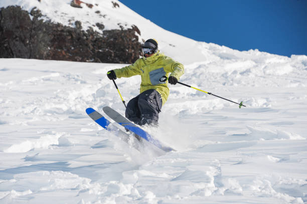 istock Man amazingly skiing in beautiful Gudauri, Georgia 1017791198