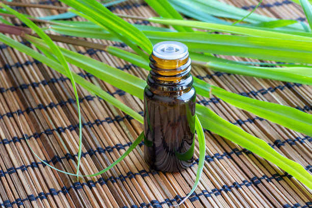 istock A bottle of lemon grass essential oil with fresh lemon grass 1017804400