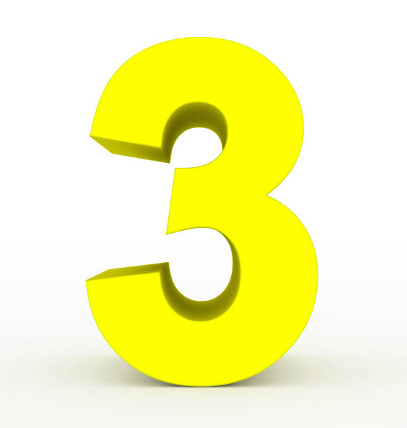 istock number 3 3d clean yellow isolated on white 1017815150