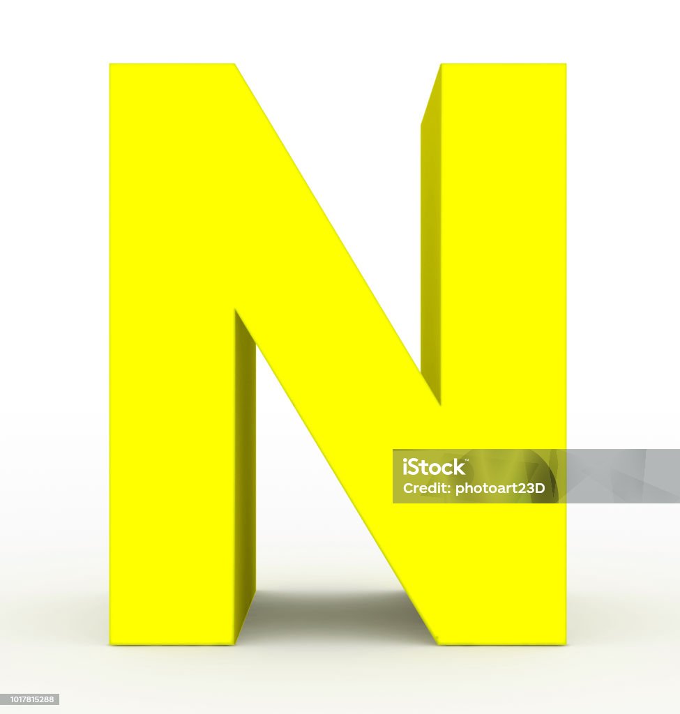 Chữ N 3d Màu Vàng Được Phân Lập Trên Màu Trắng Hình ảnh Sẵn có ...