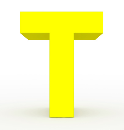 Letter T 3d Yellow Isolated On White Stock Photo - Download Image Now -  Abstract, Alphabet, Arial Typeface - iStock