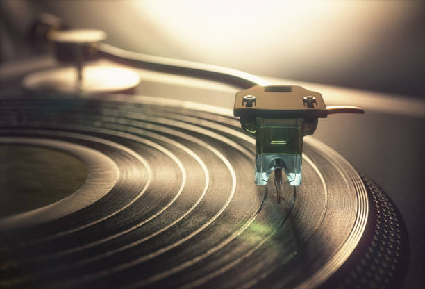 vintage retrô discos de vinil - victrola - fotografias e filmes do acervo