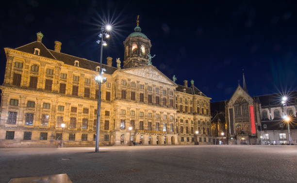istock Royal Palace on Dam square at night, Amsterdam, Netherlands 1017818752