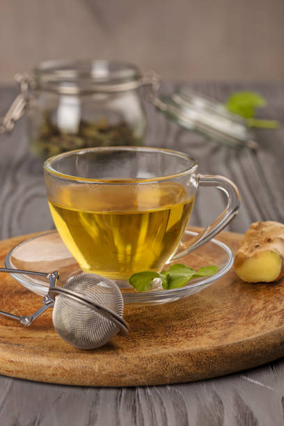 istock Side view of mint tea in glass 1017823520