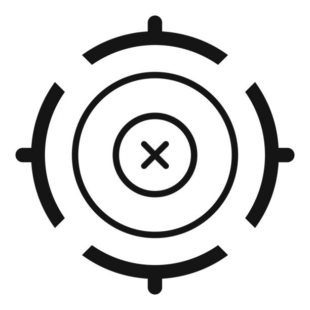 illustrations, cliparts, dessins animés et icônes de icône de cible but futuriste, style simple - archery target sport sport computer icon