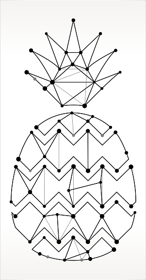 Ilustración de Patrón De Blanco Y Negro De Nodo De Triángulo De Piña y ...