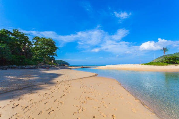 istock blue water in canal flow down to the sea 1017842142