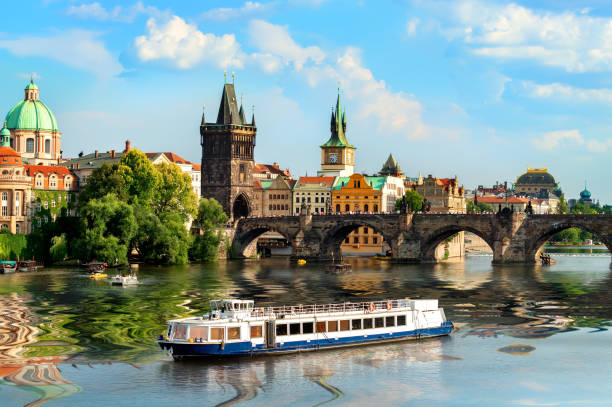 istock Touristic boat in Prague 1017857814