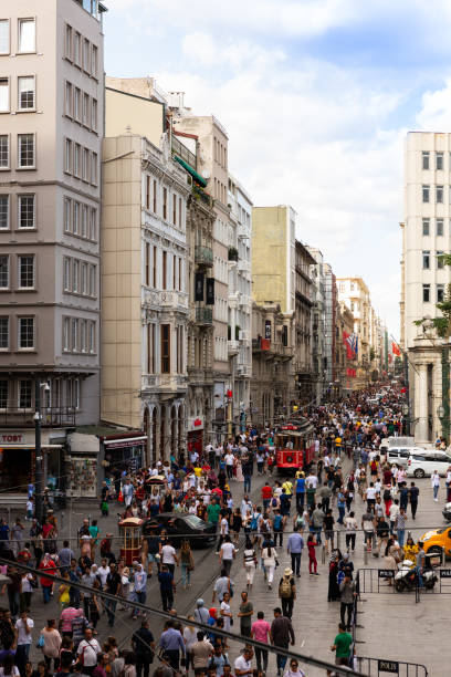istock Nostalgic Tram and Istiklal Street 1017872250