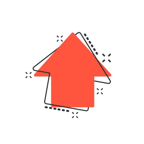 istock Vector cartoon arrow up icon in comic style. Forward arrow sign illustration pictogram. Cursor business splash effect concept. 1017891448