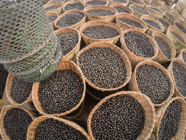 istock Acai fruits displayed for sale in amazonian straw baskets 1017893884