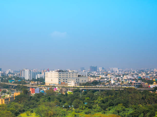 istock Panoramic view of Chennai in a summer day, India 1017900858