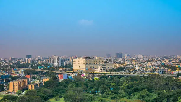 Panoramic view of Chennai, India.