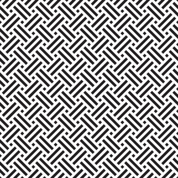 ilustrações de stock, clip art, desenhos animados e ícones de seamless geometric abstract weave pattern background. - weave