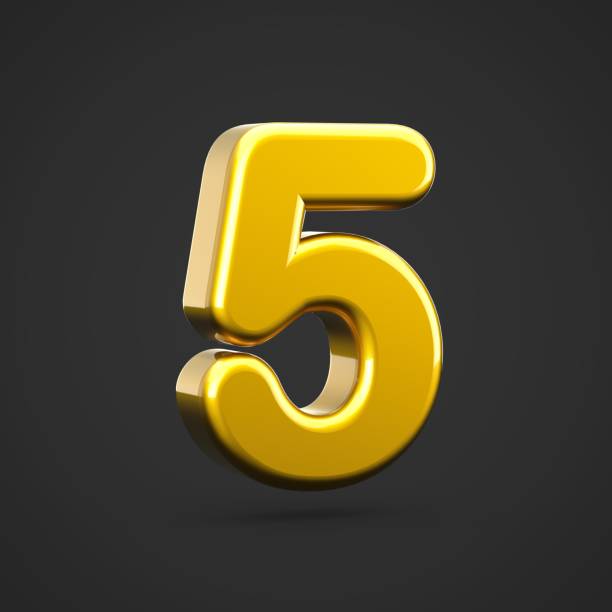 istock 3D Golden number 5 isolated on black background. 1017901208