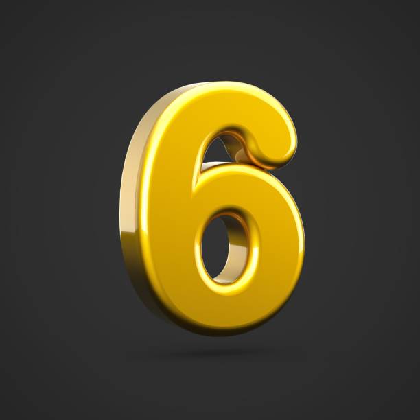 istock 3D Golden number 6 isolated on black background. 1017901230
