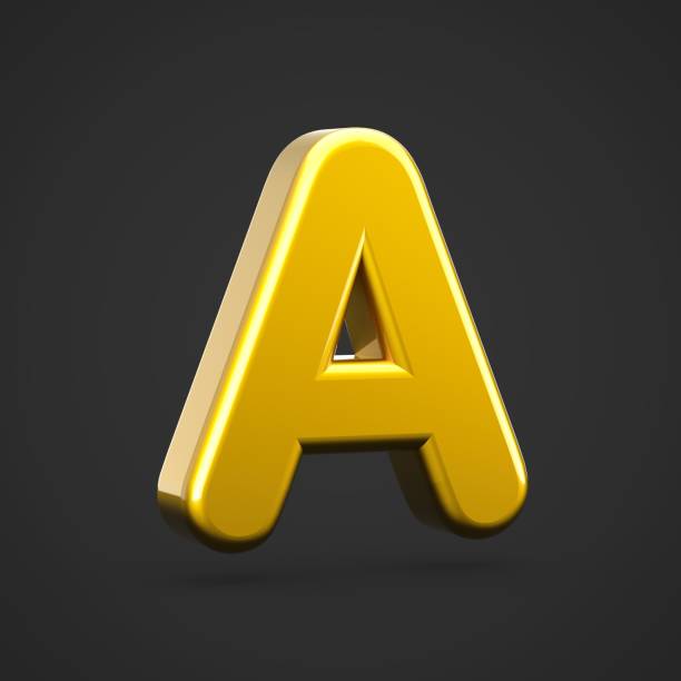 istock Golden letter A uppercase isolated on black background. 1017901310