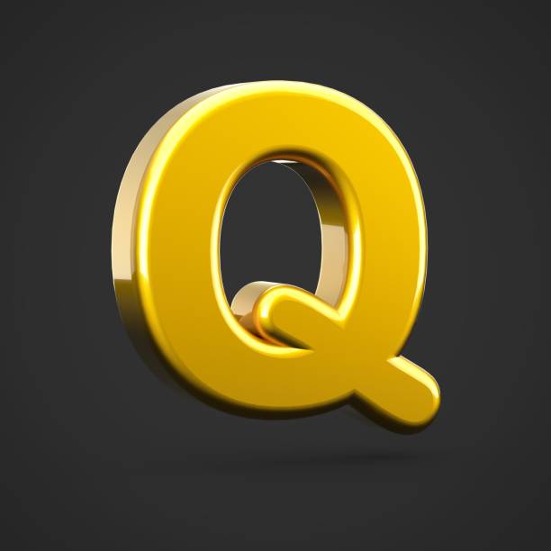 istock Golden letter Q uppercase isolated on black background. 1017901704