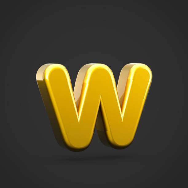 istock Golden letter W lowercase isolated on black background. 1017906260
