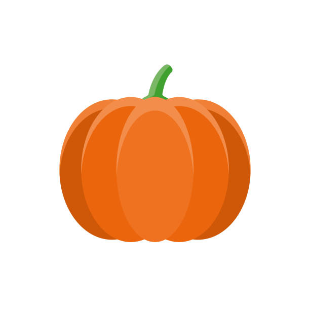 ilustraciones, imágenes clip art, dibujos animados e iconos de stock de icono de verduras calabaza diseño plano - pumpkin