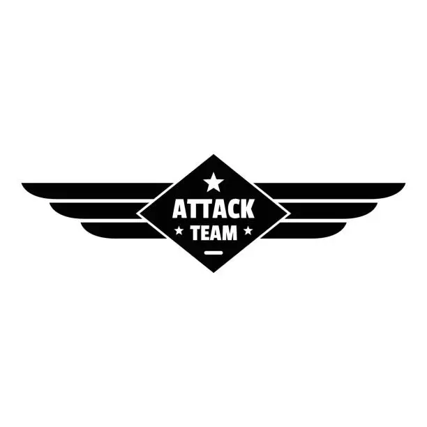 Vector illustration of Atack team logo, simple style