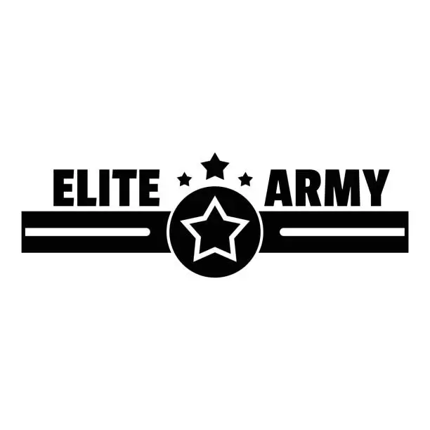 Vector illustration of Elite army logo, simple style