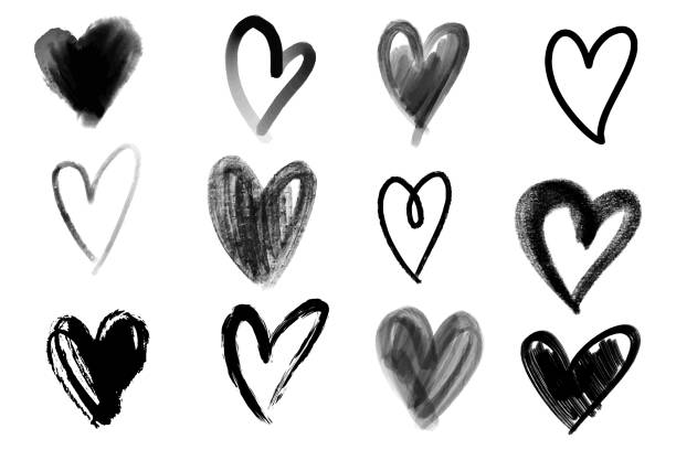 istock Vector collections of hand drawn grunge Valentine hearts isolated on white background. 1017932460