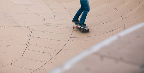 istock Skateboarding on skatepark ramp 1017982000