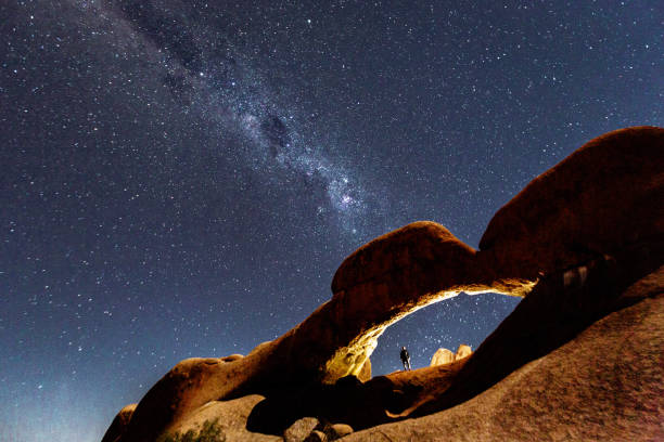 istock Milky Way shines over an arch in the desert 1018003450
