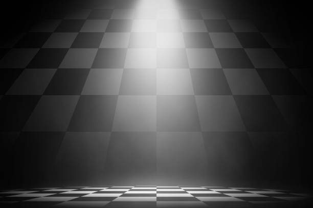 istock White spotlight stage on the racing floor background. 1018003866