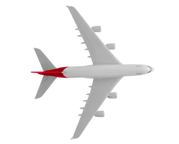 istock Airplane with red color, Isolated on white background. 1018011250