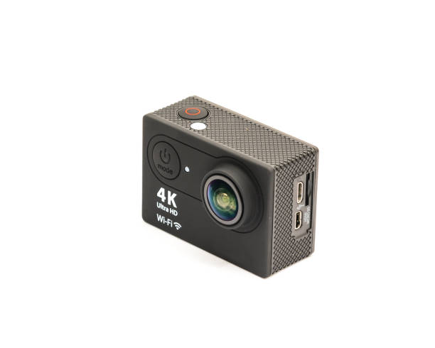 istock Close-up black Ultra HD, 4K action camera isolated 1018025048