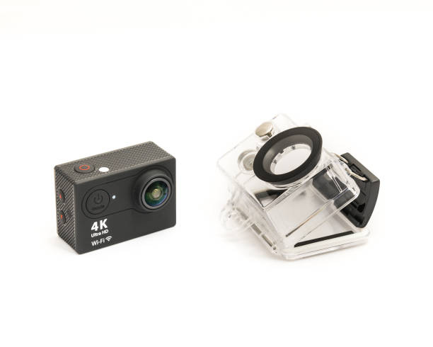 istock Close-up black Ultra HD, 4K action camera isolated 1018025090