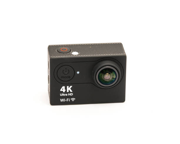 istock Close--up black Ultra HD, 4K action camera isolated 1018025118