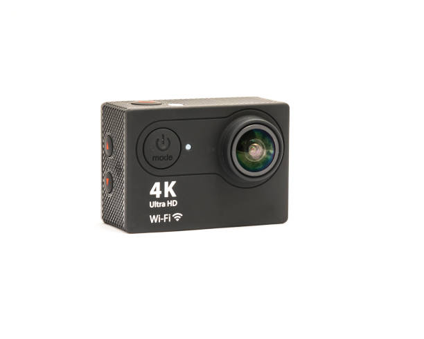 istock Close-up black Ultra HD, 4K action camera isolated 1018025150