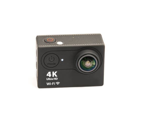 istock Close-up black Ultra HD, 4K action camera isolated 1018025166