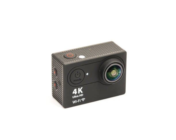 istock Close-up black Ultra HD, 4K action camera isolated 1018025174