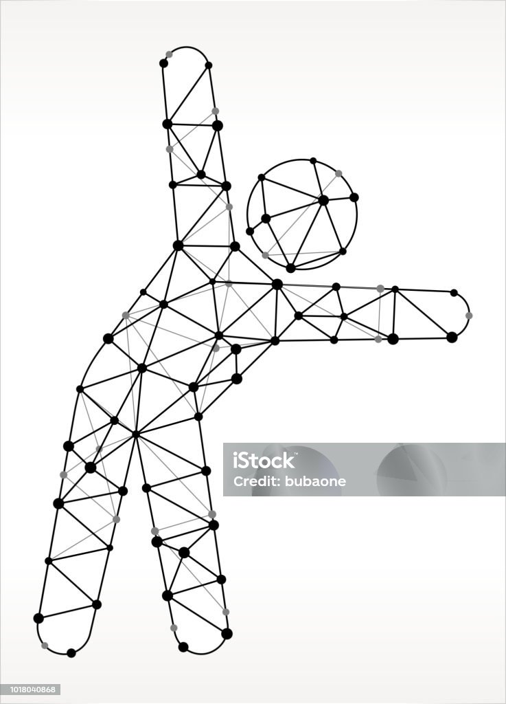 Stretching Triangle Node Black And White Pattern Stock Illustration ...