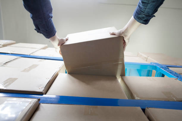 Woman doing the inventory at a warehouse