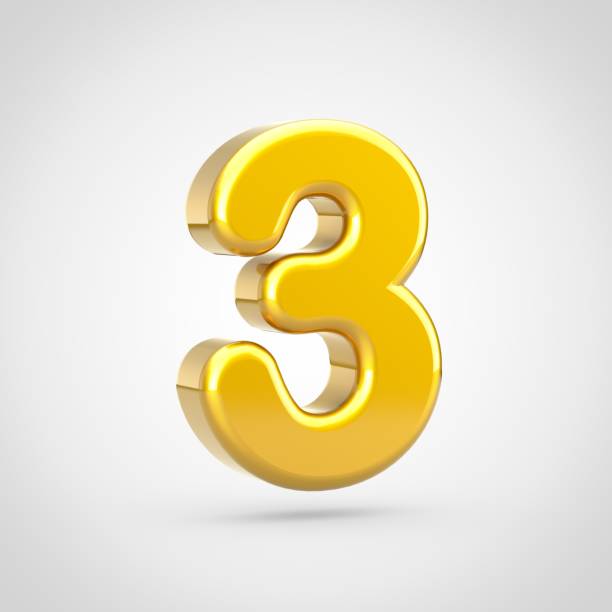 istock 3D Golden number 3 isolated on white background. 1018047280