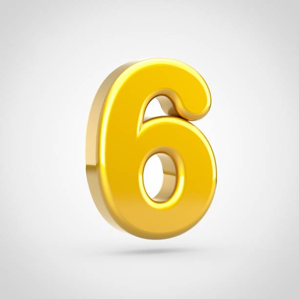 istock 3D Golden number 6 isolated on white background. 1018047390