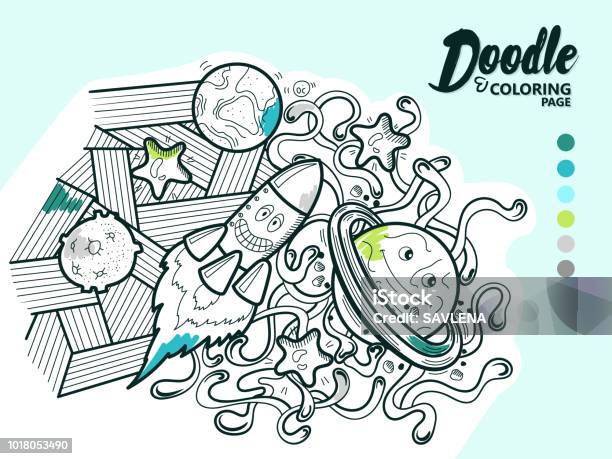 Doodleillustrationfunnycosmos Stock Illustration - Download Image Now - Adventure, Book, Colors