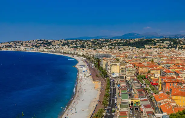 Photo of View of Nice cityscape onto the Old Town, Vieille Ville in Nice, French Riviera on the Mediterranean Sea, Cote d'Azur, France