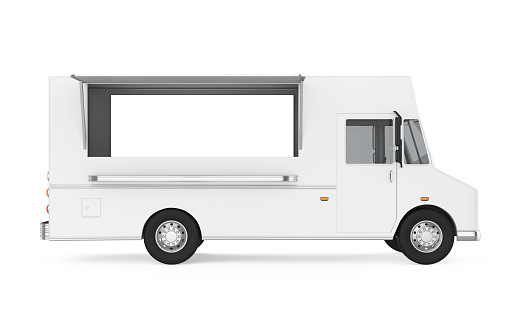 Food Truck isolated on background. 3D render
